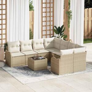 Kerti Kanapé Szett párnával tárolóval 9 pcs Beige és krém