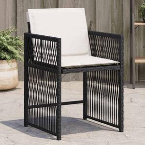 VidaXL 4 db fekete polyrattan kerti szék párnával