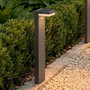 Lindby LED-es szolár lámpa Chioma, antracit, érzékelővel, Alu / szürke / cink, Rozsdamentes acél, Modern