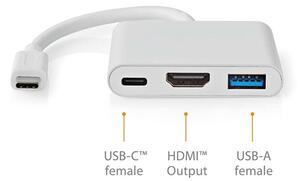 Nedis CCGB64770WT01 USB-C multiport adapter, USB C dugó - HDMI/ USB-A / USB-C aljzat, 5 Gbps
