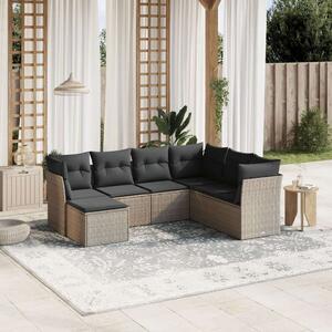VidaXL Polyrattan Kerti Ülőgarnitúra - 7 részes - Világosszürke