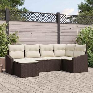 Kanapé Szett párnával 6 pcs Barna polirattan