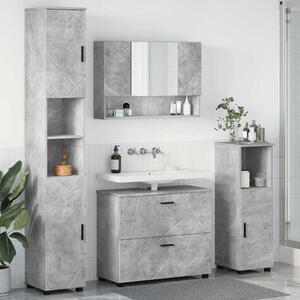 Fürdőszoba bútor szett 4 db Beton Szürke 35 x 30 x 192 cm