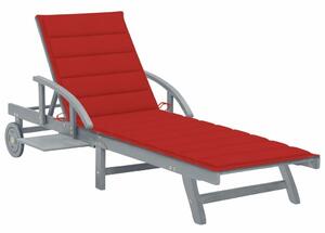 VidaXL Akácfa Napozóágy - 200cm - Szürke
