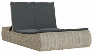 VidaXL Dupla Napozóágy - Polyrattan - 200cm