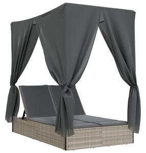 VidaXL Dupla Napozóágy - Polyrattan - 200x114 cm