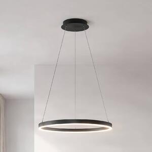 Arcchio Albiona LED lógó világítás, fekete, 1 gyűrű, Ø 60 cm, dimmelhető, Fekete, Konyha, fém, Modern