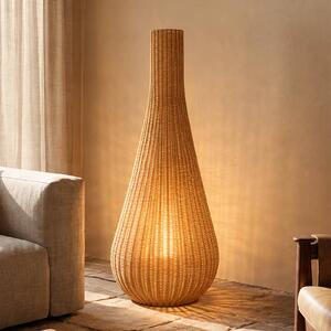 Lucande Takeo álló világítás, rattan, magasság 115 cm, E27, Világos fa, Nappali / Étkező, Fa, Modern