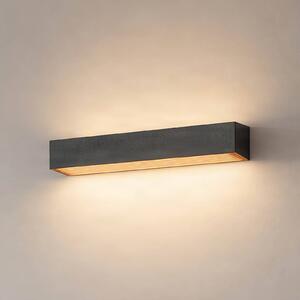 Arcchio LED fali lámpa Karam, 53 cm, fekete, fém, fel/le, dimmelhető, Fekete, Nappali / Étkező, Alumínium, Modern