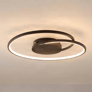 Lindby Joline LED mennyezeti lámpa, Ø 45 cm, rozsdabarna, fém, Barna / rozsda, Nappali / Étkező, fém, Modern