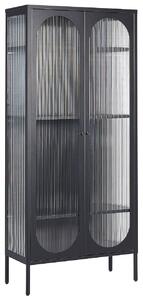 Üveges vitrin FOXTON 80 cm Fém Fekete