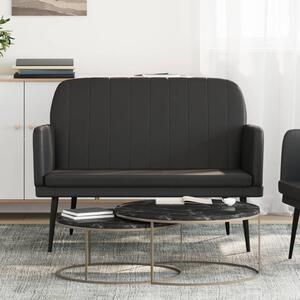 Fekete műbőr pad 107 x 80 x 81 cm