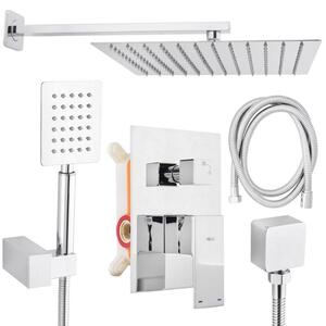 Erga Dual, rejtett zuhanyszett esőztető zuhannyal 30×30, króm, ERG-YKA-BP.DUAL30