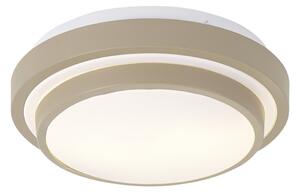 Modern mennyezeti lámpa taupe és fehér 34 cm 2-lámpás IP44 - Walden