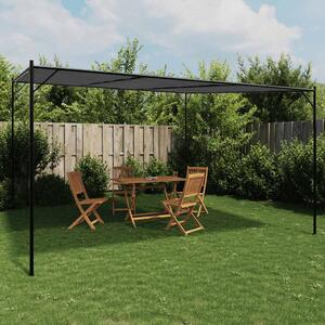 Antracitszürke szövet és acél pavilon 4 x 4 m 180 g/m²