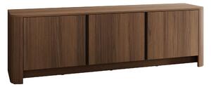 TV-állvány Figal, Laminált forgácslap, 52x168x39cm, Sötét dió, Fekete