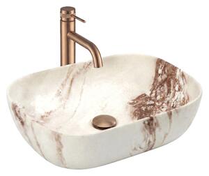 Rea Belinda, pultra szerelhető mosdó 465x330x135 mm, kőutánzat - Marrone Matt, REA-U3600