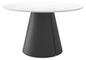 Asztal Oswego 165, 76cm, Fekete, Fehér márvány