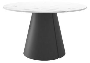 Asztal Oswego 167, 76cm, Fehér márvány, Fekete