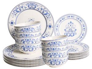 24 darabos étkészlet GALANGAL Porcelán Fehér/kék