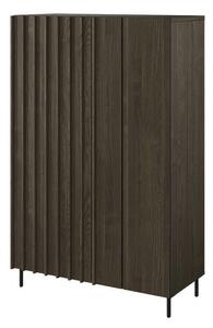 Könyvespolc Catevari 104, Ajtókkal, Zárt, Laminált forgácslap, 144x92x44cm, Sötét barna, Fekete