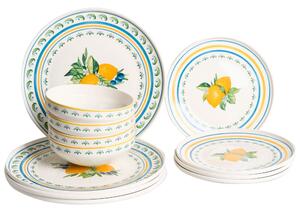 12 darabos étkészlet TARRAGON Porcelán Fehér/zöld