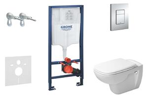 Grohe Rapid SL - Falra szerelhető beépítő készlet, WC és ülőke D-Code, Rimless, SoftClose, Skate Cosmo gombok, krómozott 38528SET-KK