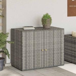 Szürke polyrattan kerti tárolószekrény 100 x 55,5 x 80 cm