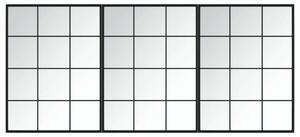 Tripla Fali Tükör - Fekete Fém Keret - 180x60 cm