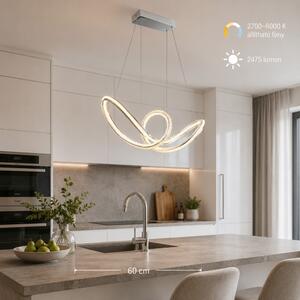 EVANGELINE LED függőlámpa, króm, 60 cm, 45W, 2475 lm, 2700–6000K
