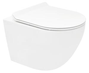 Wc soft close ülőkével felakasztható fehér fényes felülettel hátsó kifolyással WC01T