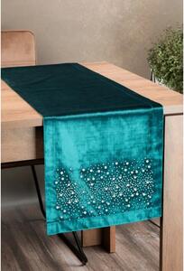 Royal glamour stílusú terítő Sötét türkiz 35x140 cm