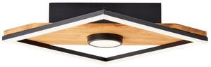 Woodbridge LED mennyezeti lámpa 25x25cm 1 izzós fekete/fa; 1600lm - Brilliant-G99755/76