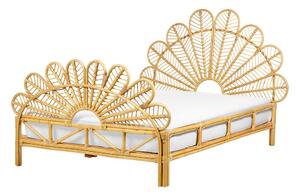 Ágy Rattan FLORENTINE 140 x 200 cm Világosbarna