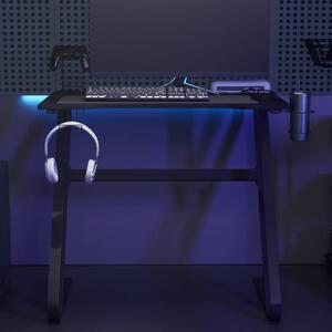 Fekete ZZ-lábú gamer asztal 90 x 60 x 75 cm