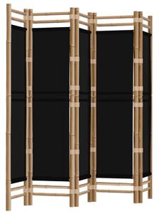 VidaXL Bambusz Térelválasztó - 5 Panel - Fekete - 200cm