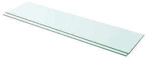 2 db átlátszó üveg paneles polc 100 x 25 cm