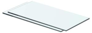 2 db átlátszó üveg paneles polc 40 x 15 cm