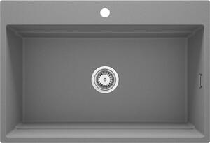 Deante Magnetic, 1 kamrás gránit mosogató 760x520x220mm, szürke metál, DEA-ZRM_S10B