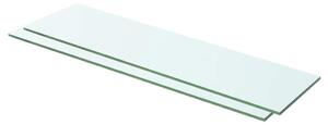 2 db átlátszó üveg paneles polc 60 x 12 cm