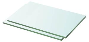 2 db átlátszó üveg paneles polc 30 x 15 cm