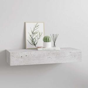 Betonszürke MDF falra szerelhető fiókos polc 60 x 23,5 x 10 cm
