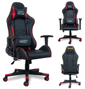 Bandit Inferno Gamer szék nyak-és derékpárnával - fekete-piros