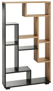 Könyvespolc ALMA 122 cm Barna/fekete