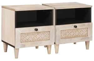 Éjjeliszekrény 2 pcs Fehér 40 x 33 x 46 cm Szerelt Fa