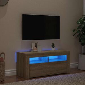 Sonoma tölgy színű TV-szekrény LED-világítással 90 x 35 x 40 cm