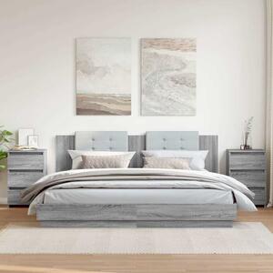 2 db szürke sonoma szerelt fa éjjeliszekrény 40x35x62,5 cm