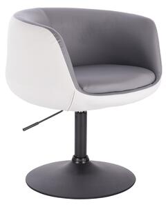 HC333N Szürke-Fehér modern szék fekete lábbal