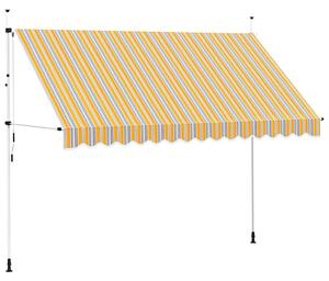 Kézzel feltekerhető napellenző kék-sárga csíkokkal 350 cm