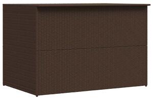 Barna polyrattan kerti tárolóláda 150 x 100 x 100 cm